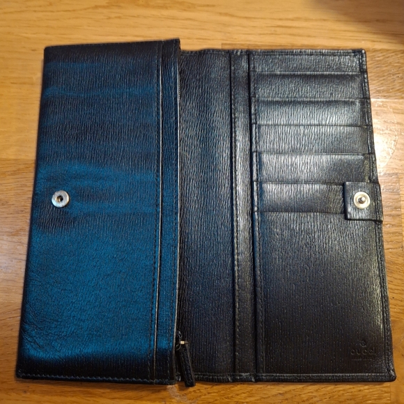 Gucci Vintage Unisex Black Long Wallet With COA and Unbranded Dustbag - Picture 8 of 16